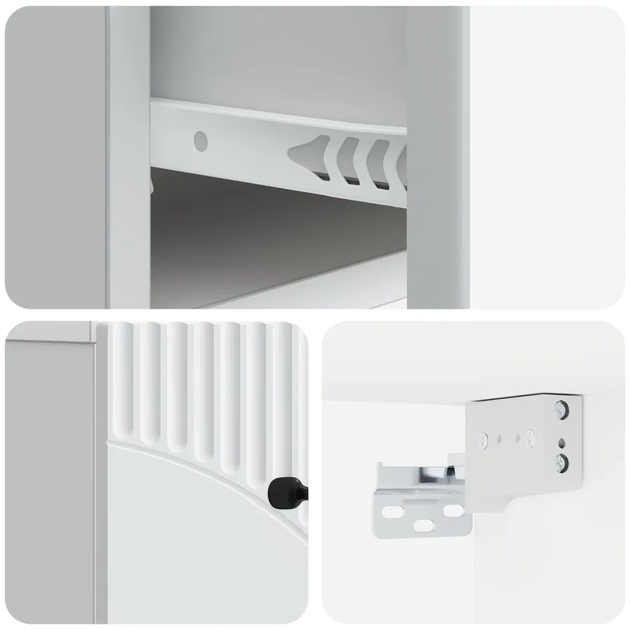 Cabinet de chevet mural 2 pcs Blanc 34,5 x 33 x 20 cm - 10