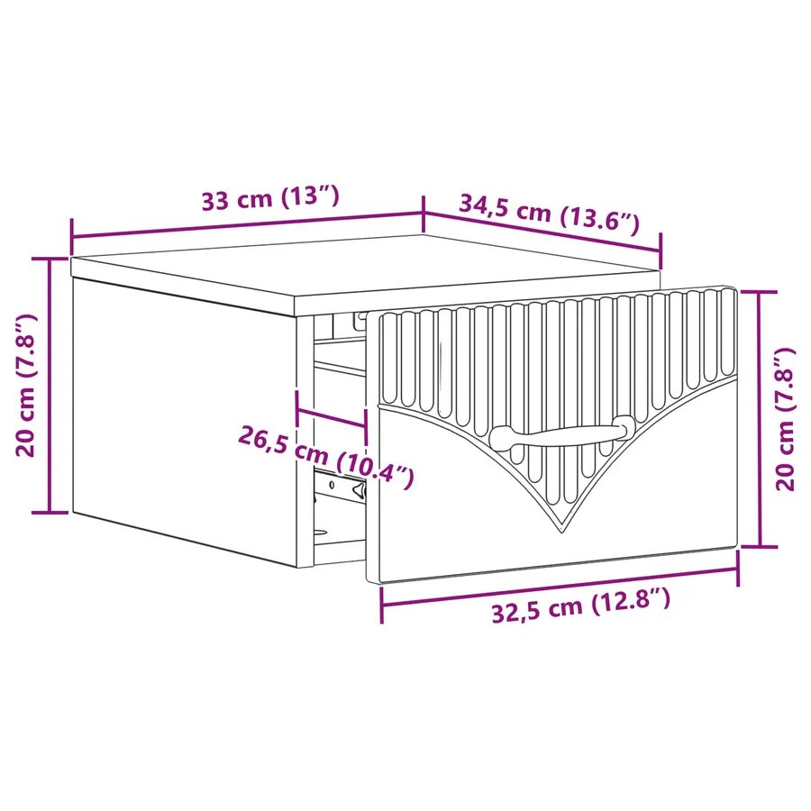 Cabinet de chevet mural 2 pcs Blanc 34,5 x 33 x 20 cm - 11