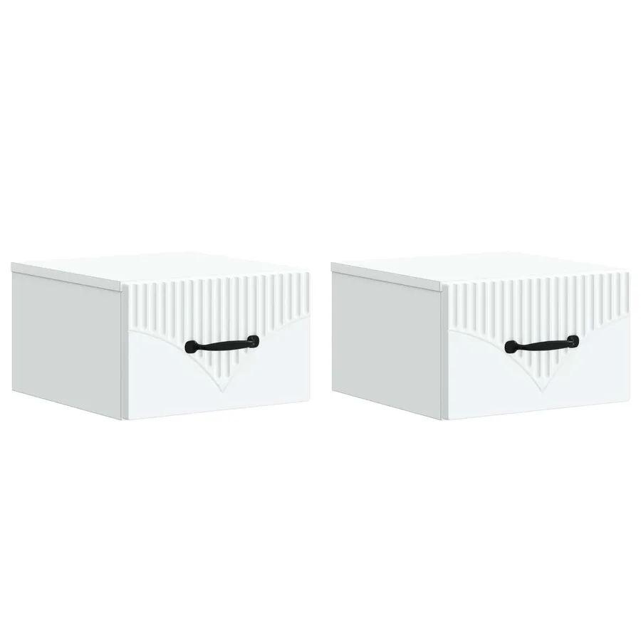 Cabinet de chevet mural 2 pcs Blanc 34,5 x 33 x 20 cm - 2