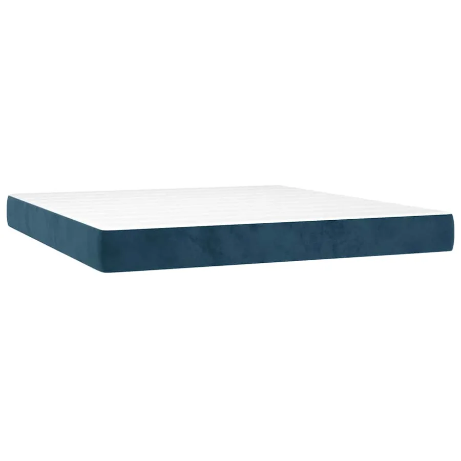 Sommier à lattes de lit avec matelas LED Bleu foncé 180x200 cm - 6
