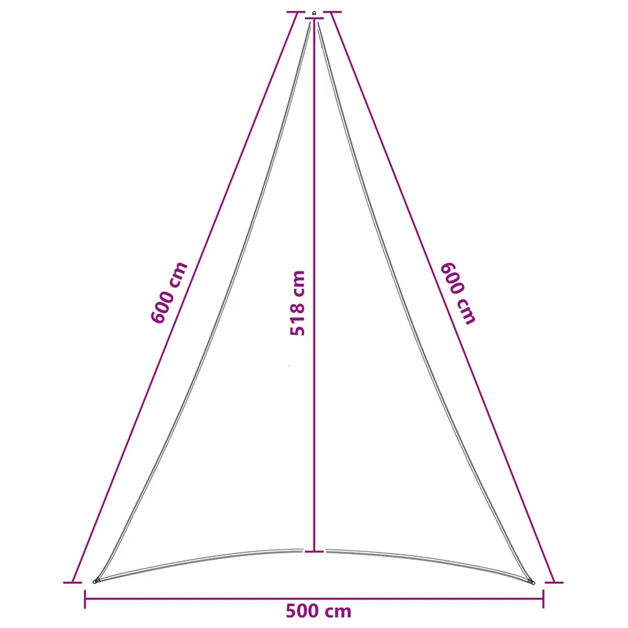 Voile d'ombre 5 x 6 x 6 m HDPE - 8