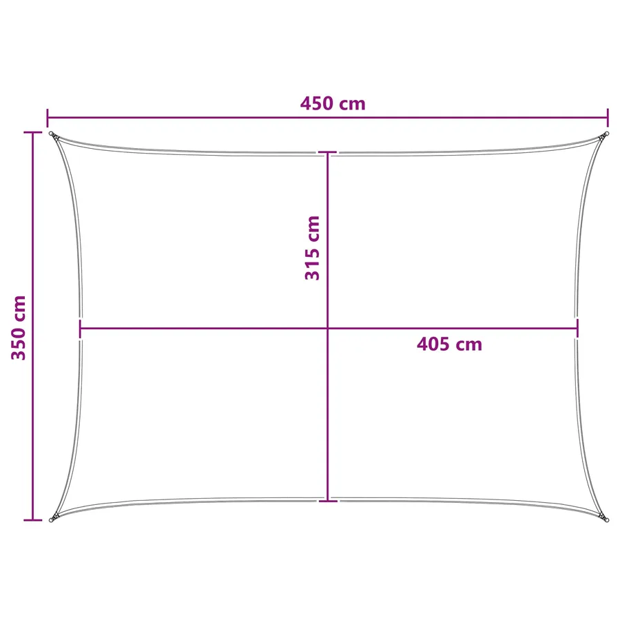 Voile d'ombre Anthracite et blanc 3,5 x 4,5 m HDPE - 8