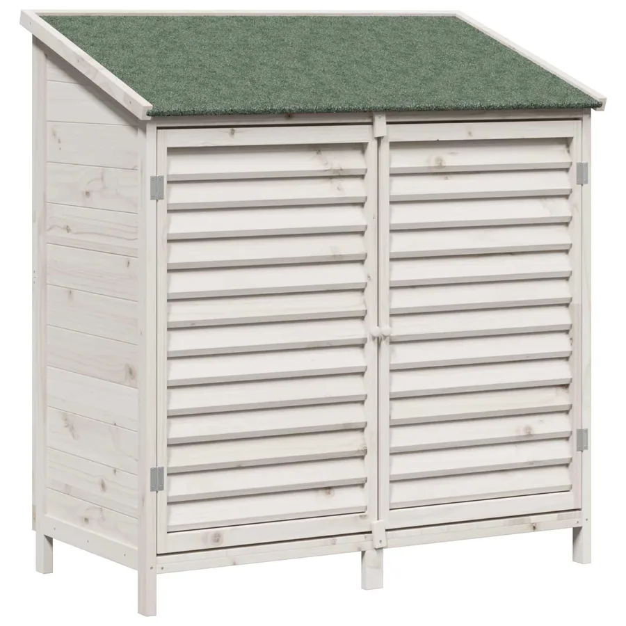 Abri de jardin Blanc 106 x 56 x 113,5 cm Bois de Sapin Massif - 2