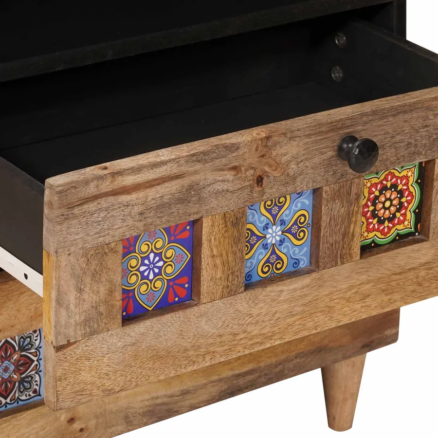 Cabinet de chevet Naturel 50 x 33 x 62 cm Bois de mangue massif - 7
