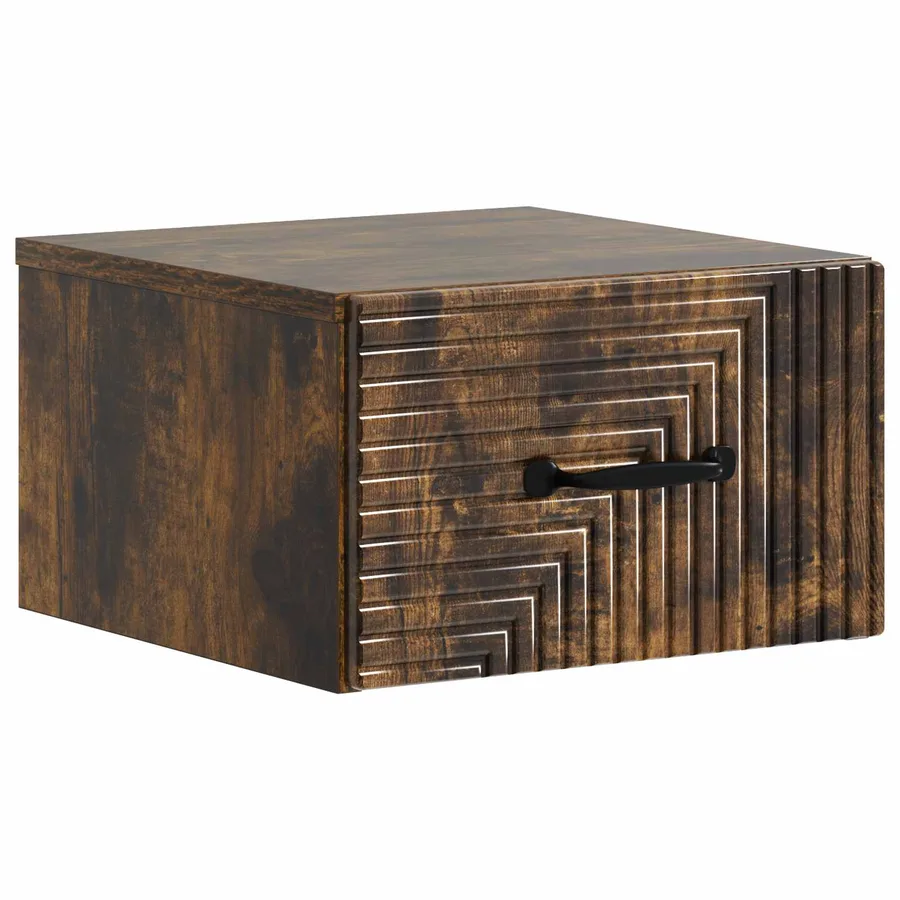 Cabinet de chevet mural Chêne fumé 34,5 x 33 x 20 cm - 2