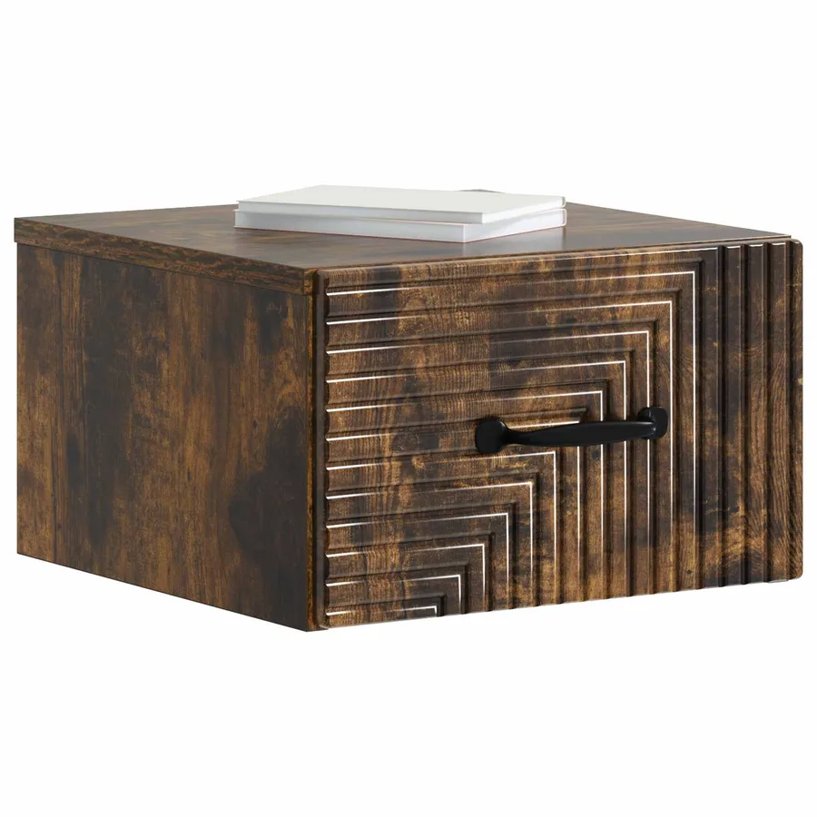 Cabinet de chevet mural Chêne fumé 34,5 x 33 x 20 cm - 3