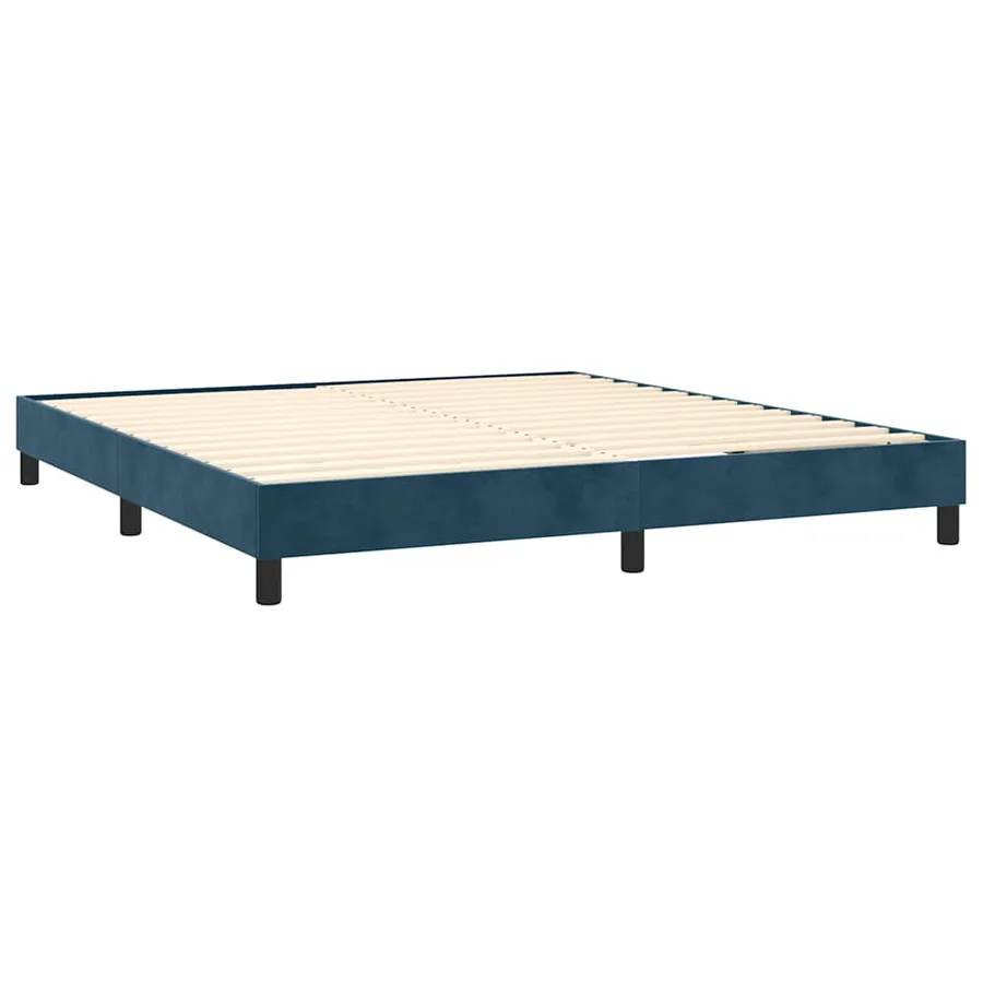 Sommier à lattes de lit et matelas Bleu foncé 180x200cm Velours - 4