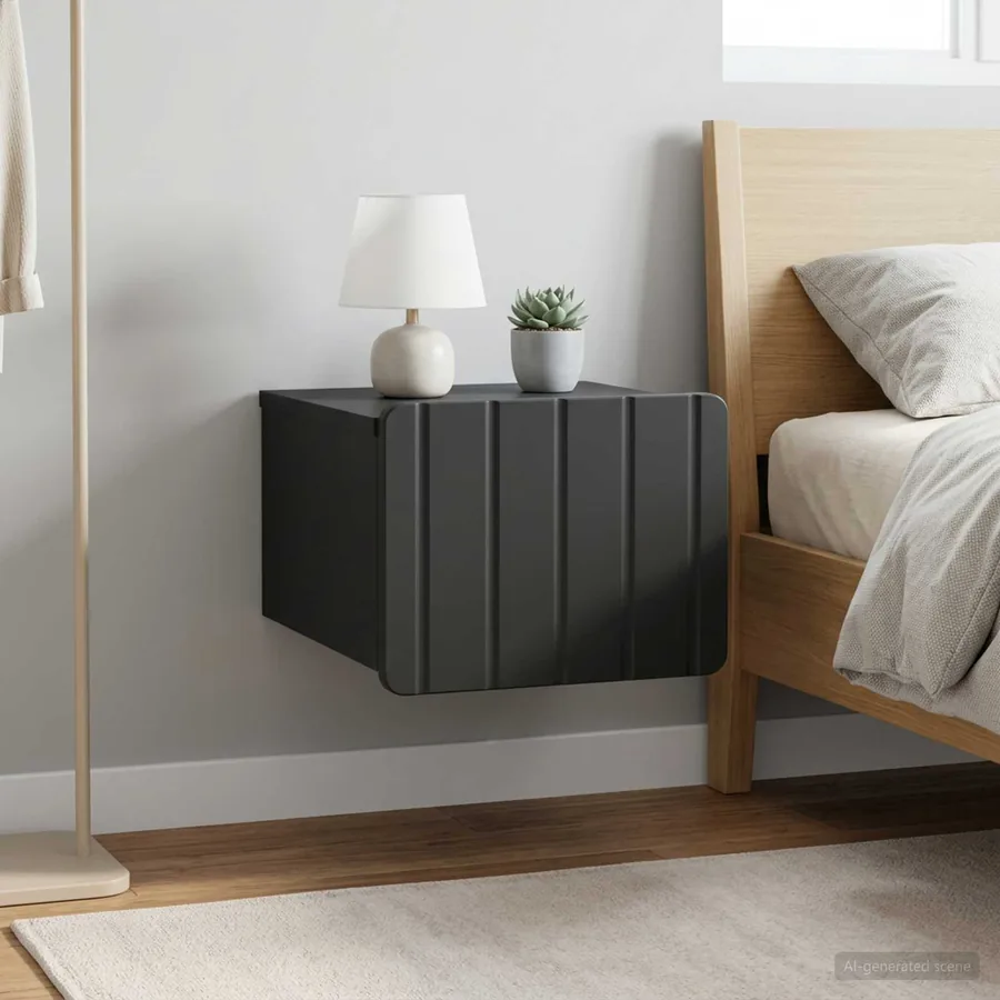 Cabinet de chevet mural 2 pcs Noir 33 x 34,5 x 24 cm