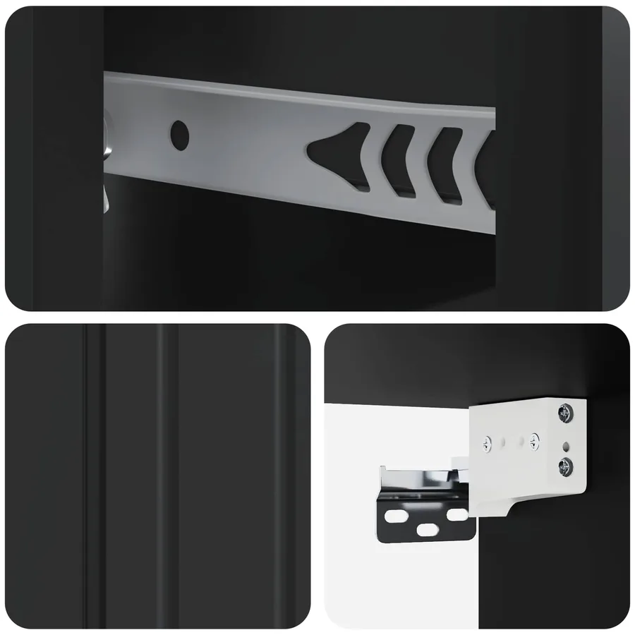Cabinet de chevet mural 2 pcs Noir 33 x 34,5 x 24 cm - 10