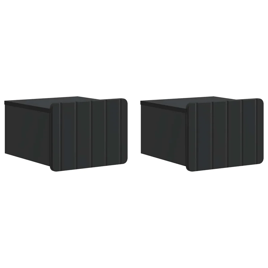Cabinet de chevet mural 2 pcs Noir 33 x 34,5 x 24 cm - 2