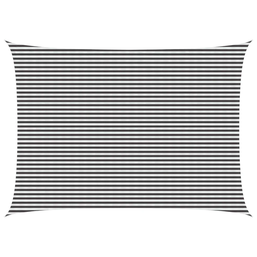 Voile d'ombre Anthracite et blanc 5 x 8 m HDPE