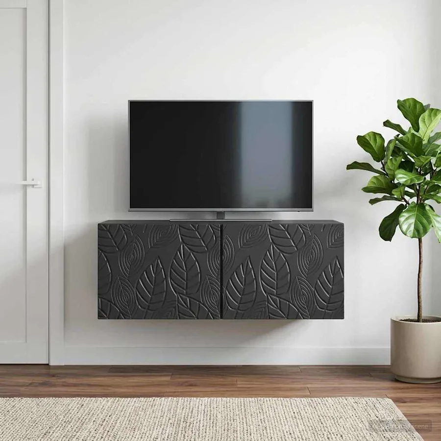 Meuble TV mural 59,5 x 41 x 30 cm Noir Bois d'ingénierie