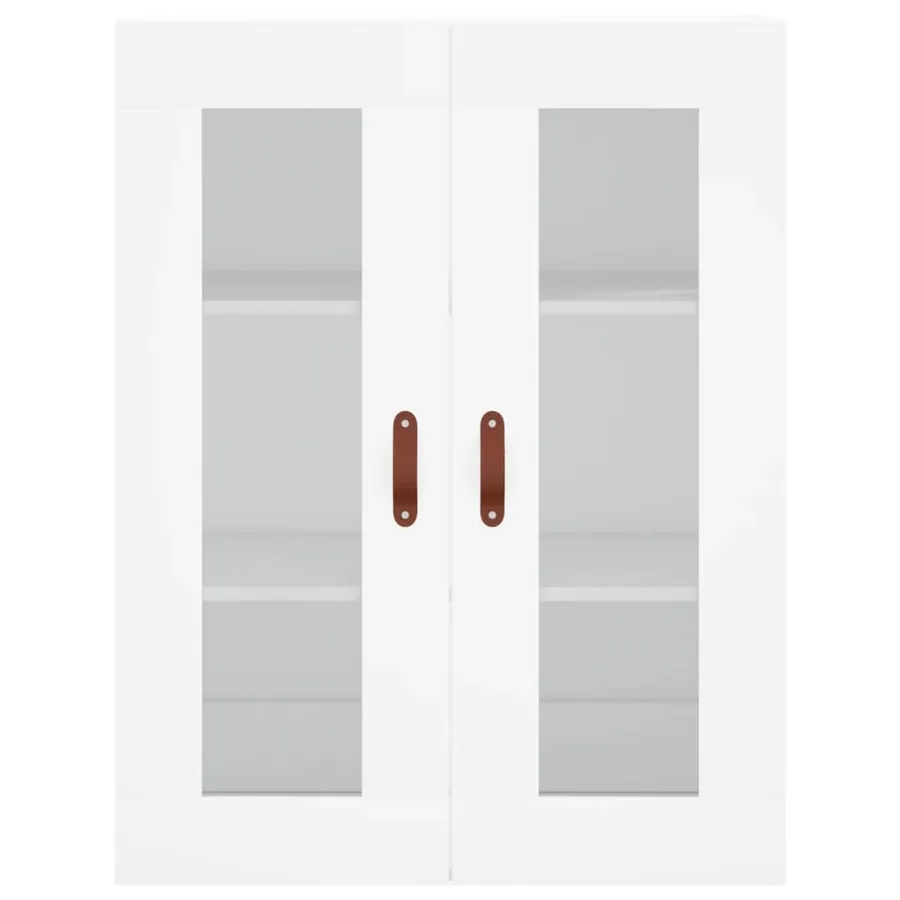 Buffet haut Blanc 69,5x34x180 cm Bois d'ingénierie - 6