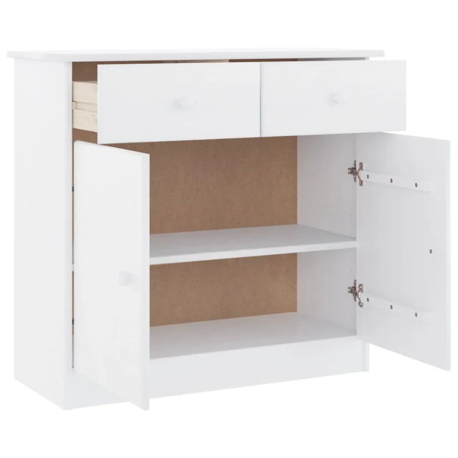 Buffet ALTA blanc 77x35x73 cm bois massif de pin - 4