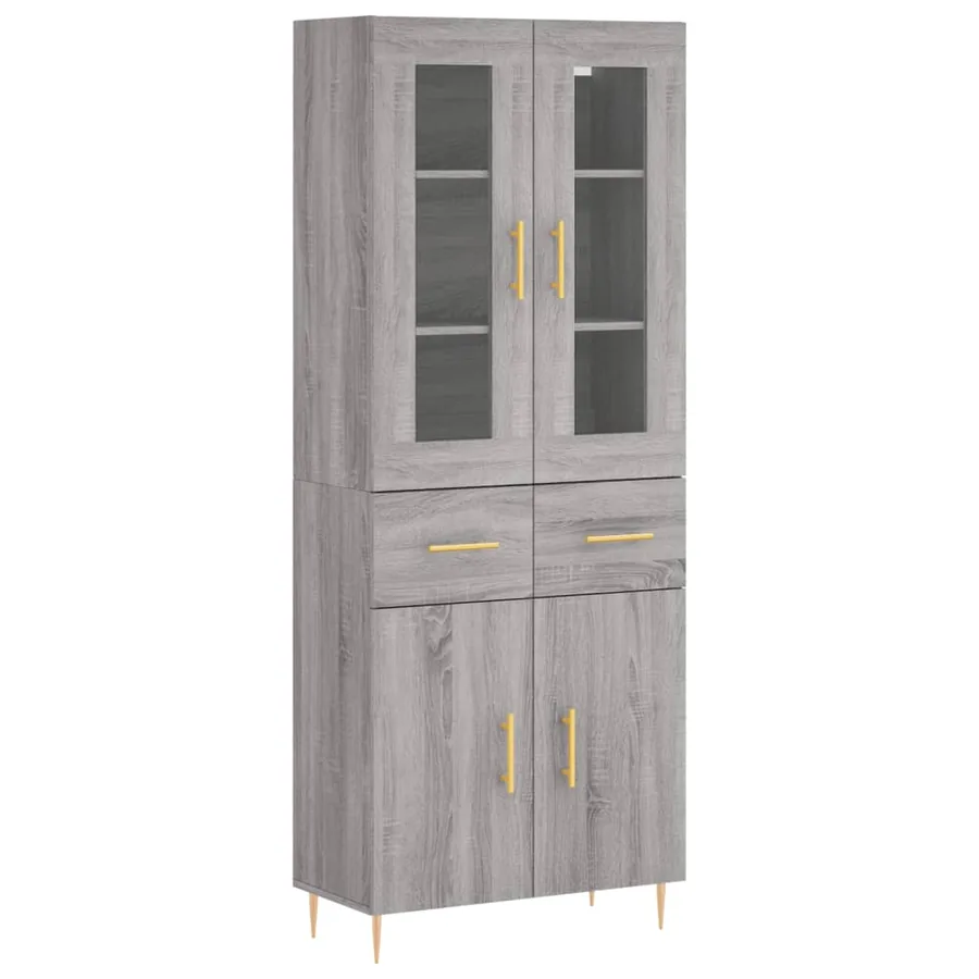 Buffet haut Sonoma gris 69,5x34x180 cm Bois d'ingénierie - 2