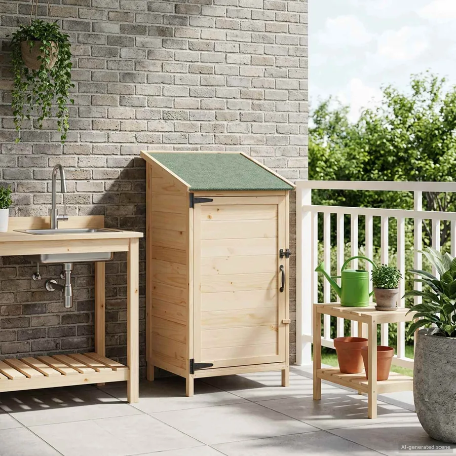 Abri de jardin Naturel 59 x 56 x 113,5 cm Bois de Sapin Massif