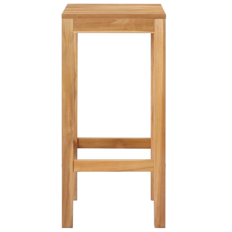 Tabouret de bar 2 pcs Naturel Bois de teck massif - 4