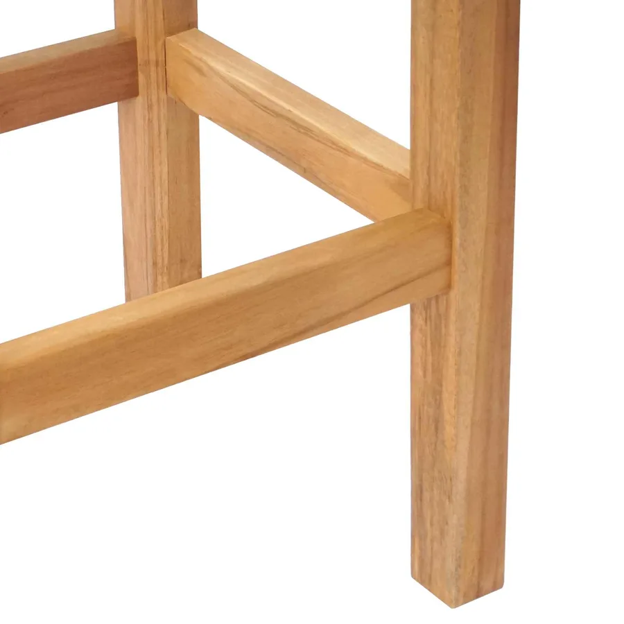 Tabouret de bar 2 pcs Naturel Bois de teck massif - 8