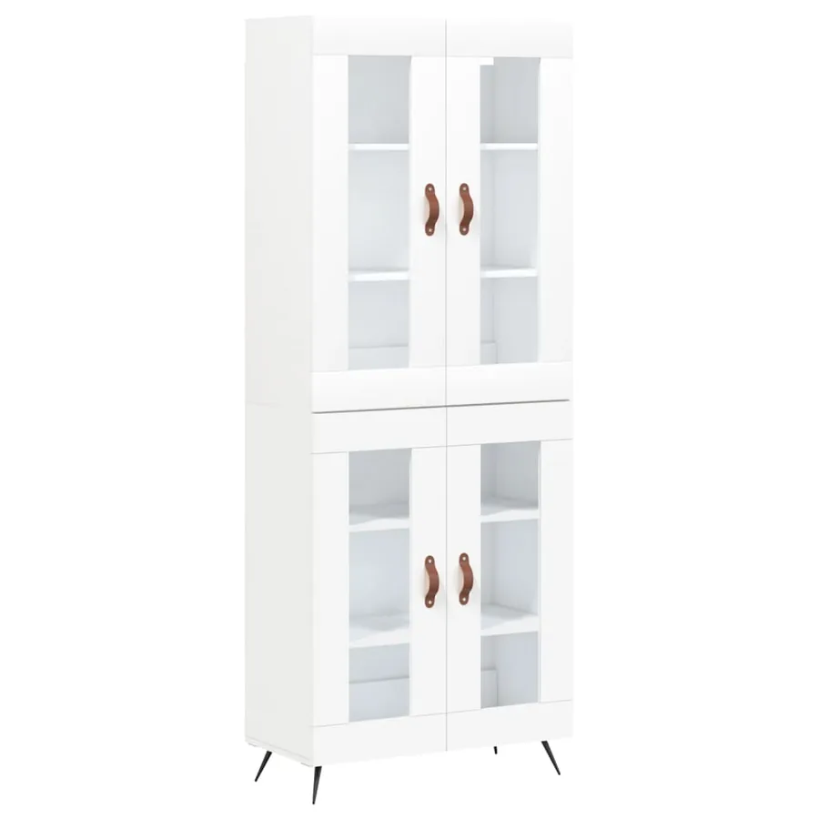 Buffet haut Blanc 69,5x34x180 cm Bois d'ingénierie - 2