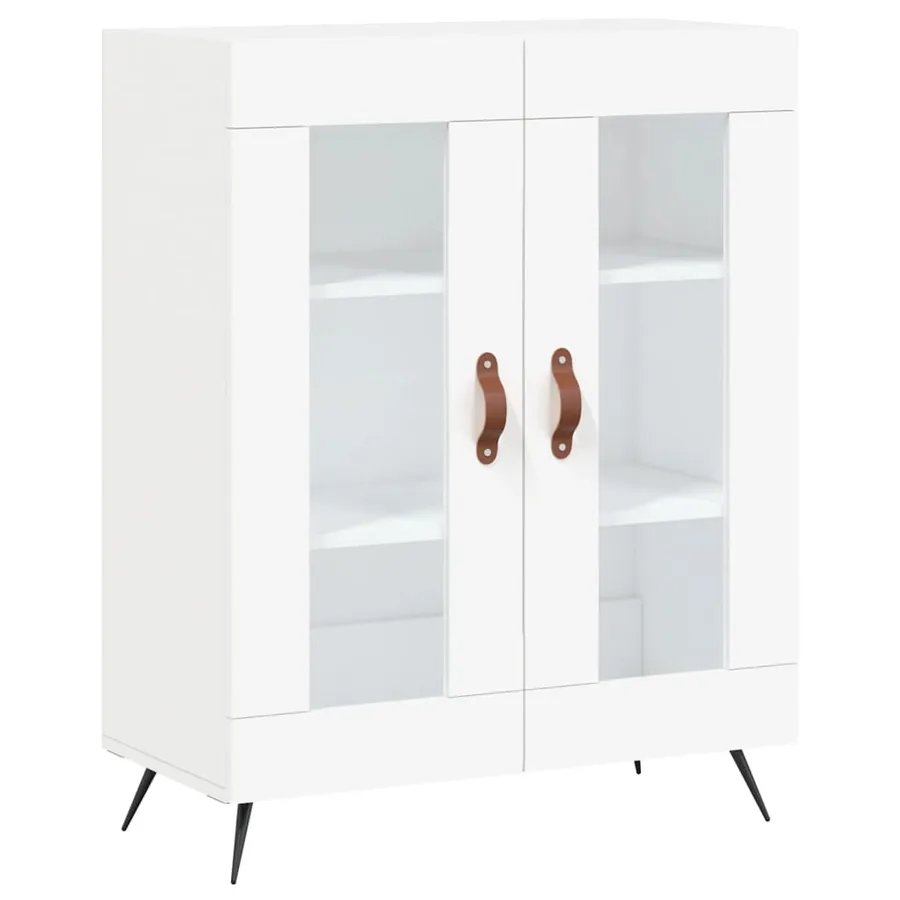 Buffet haut Blanc 69,5x34x180 cm Bois d'ingénierie - 7