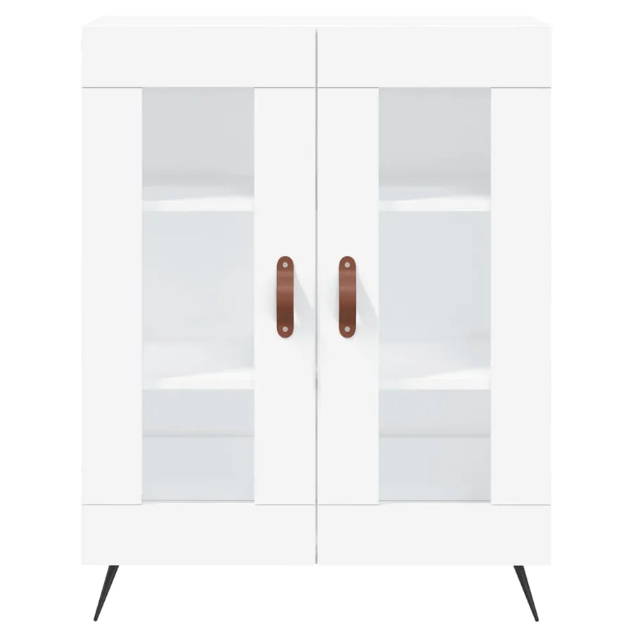 Buffet haut Blanc 69,5x34x180 cm Bois d'ingénierie - 8