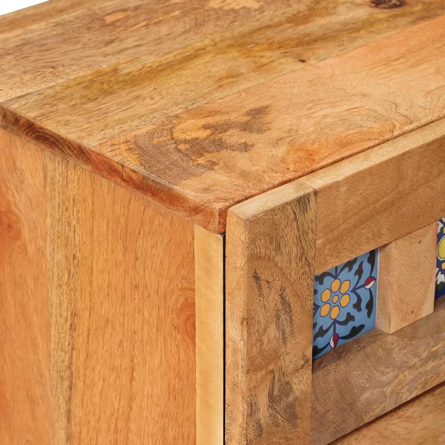 Cabinet de chevet avec tiroir Naturel 40 x 33,5 x 46 cm - 6