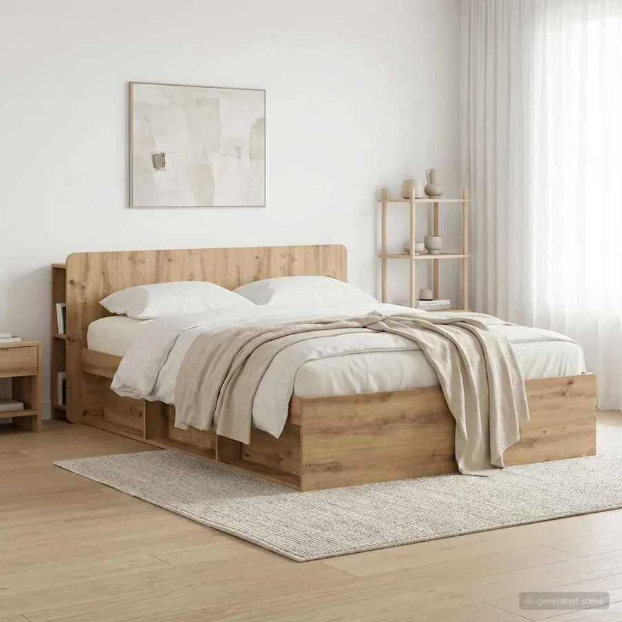 Cabinet de Tête de Lit Chêne artisanal 160 cm Bois d'ingénierie