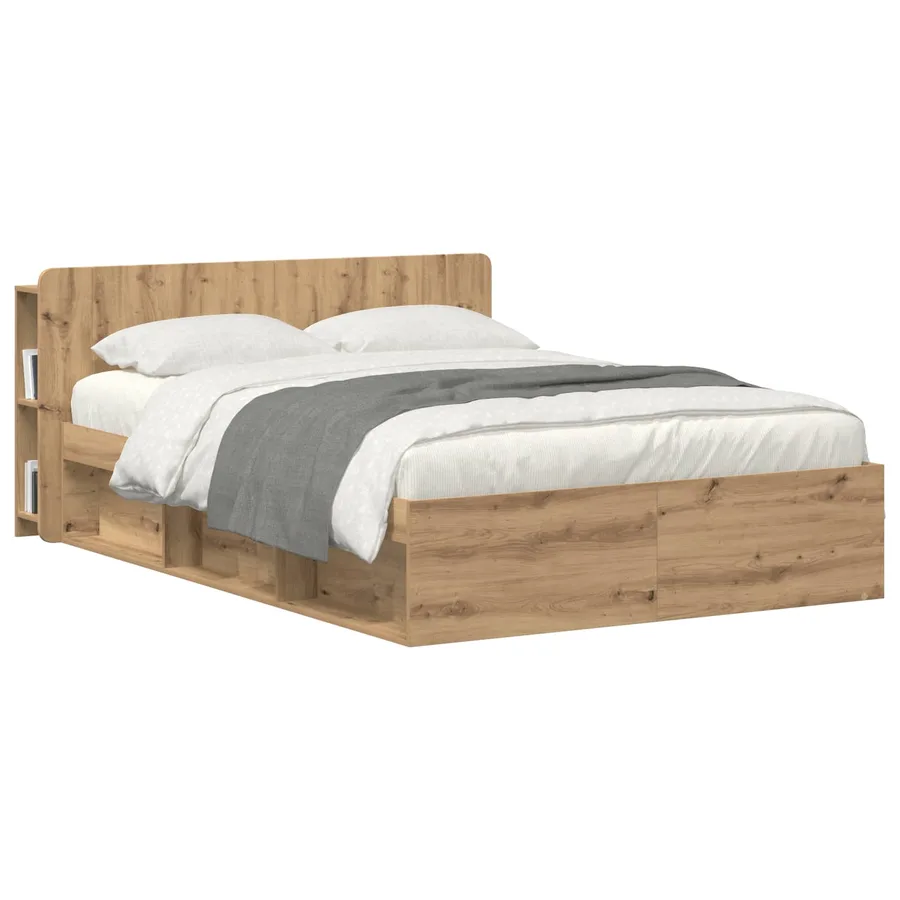 Cabinet de Tête de Lit Chêne artisanal 160 cm Bois d'ingénierie - 3
