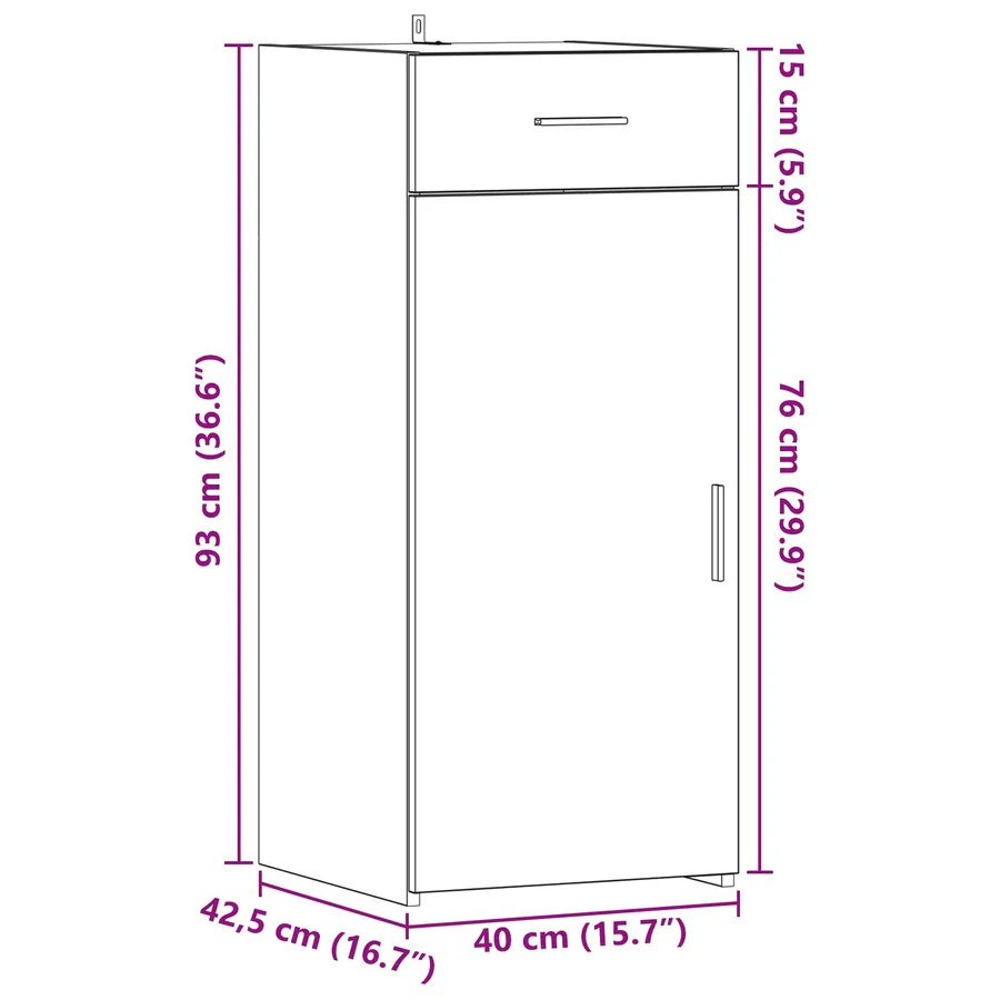 Armoire de rangement avec tiroir Bois ancien 40 x 42,5 x 93 cm - 8