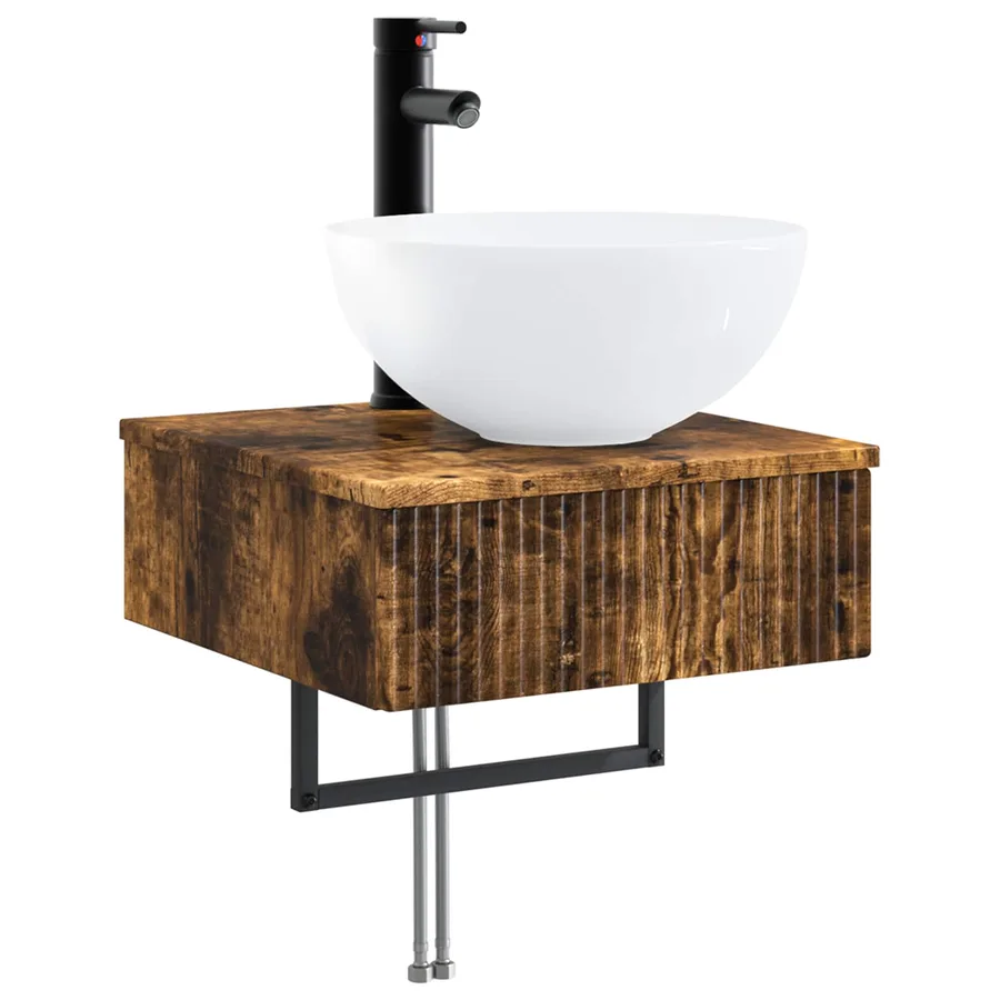 Ensemble d'armoire de salle de bain 5 pcs Chêne fumé - 5