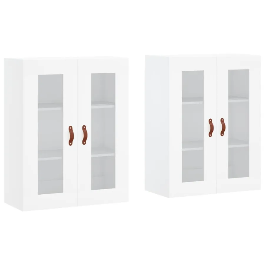 Armoires murales 2 pcs blanc bois d'ingénierie - 2