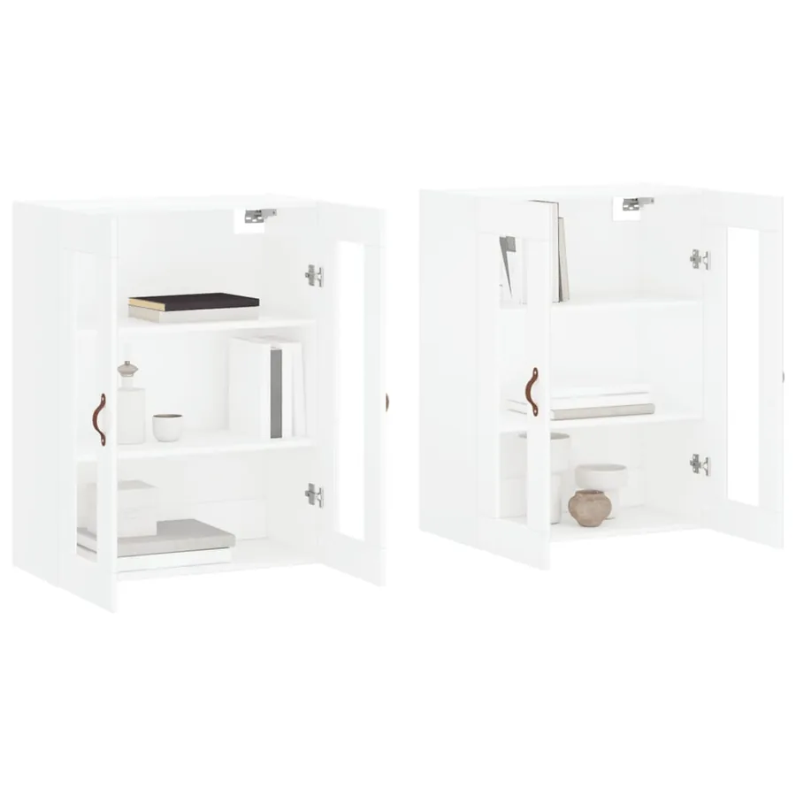 Armoires murales 2 pcs blanc bois d'ingénierie - 3