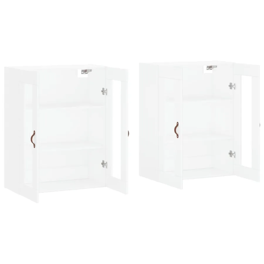 Armoires murales 2 pcs blanc bois d'ingénierie - 4