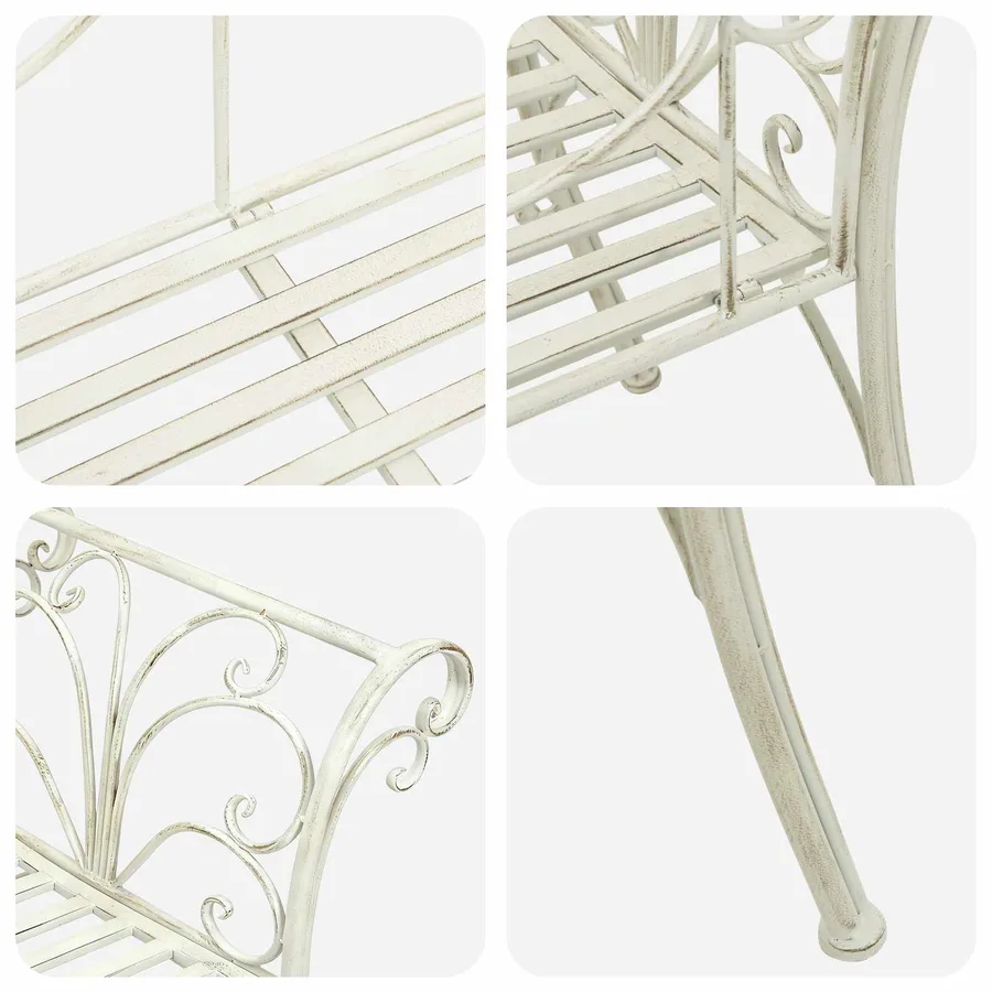 Banc de jardin 2-Nombre de places 130 x 47 x 90 cm Acier - 6