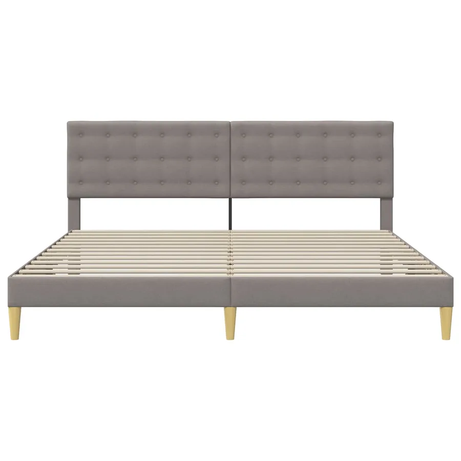 Cadre de lit avec tête de lit Taupe 200 x 200 cm Tissu - 4