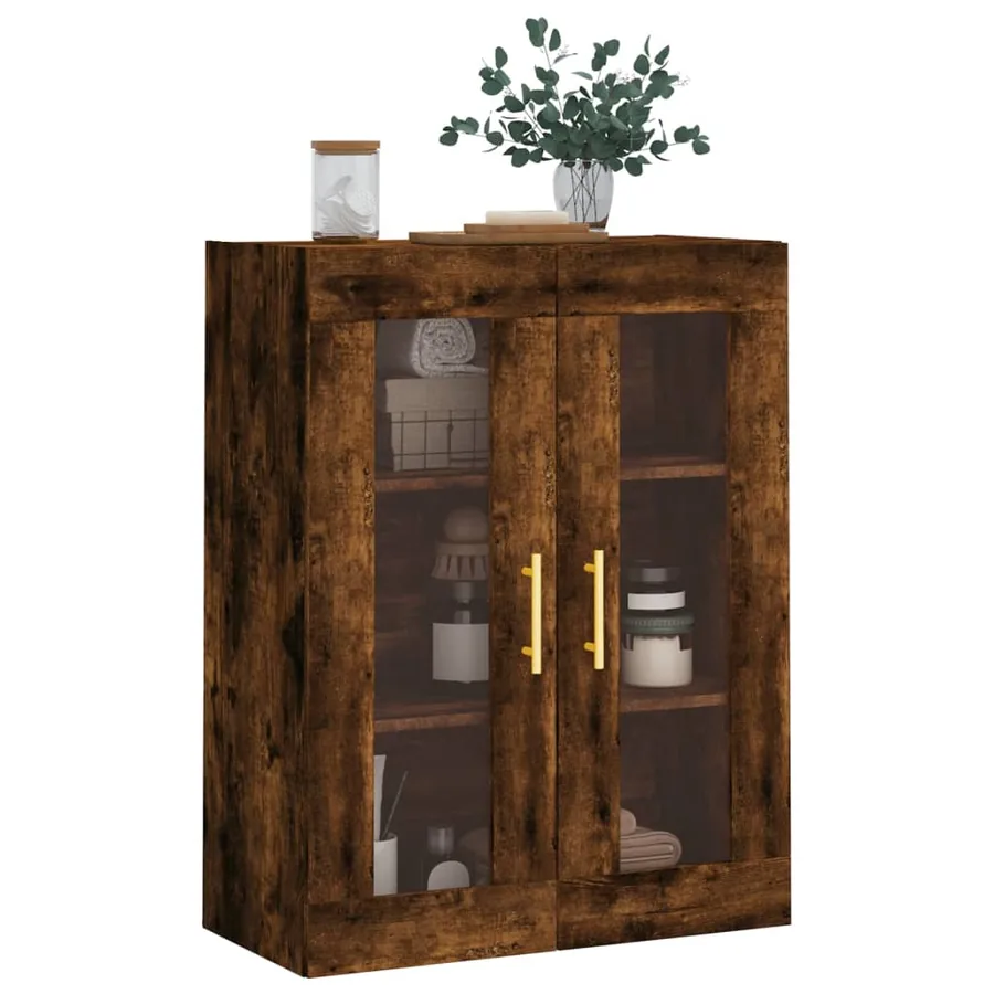 Armoire murale chêne fumé 69,5x34x90 cm - 4
