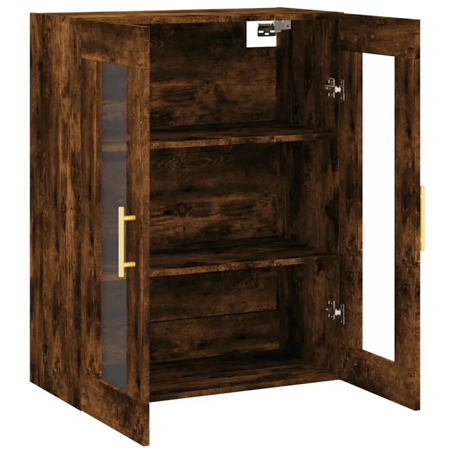 Armoire murale chêne fumé 69,5x34x90 cm - 6