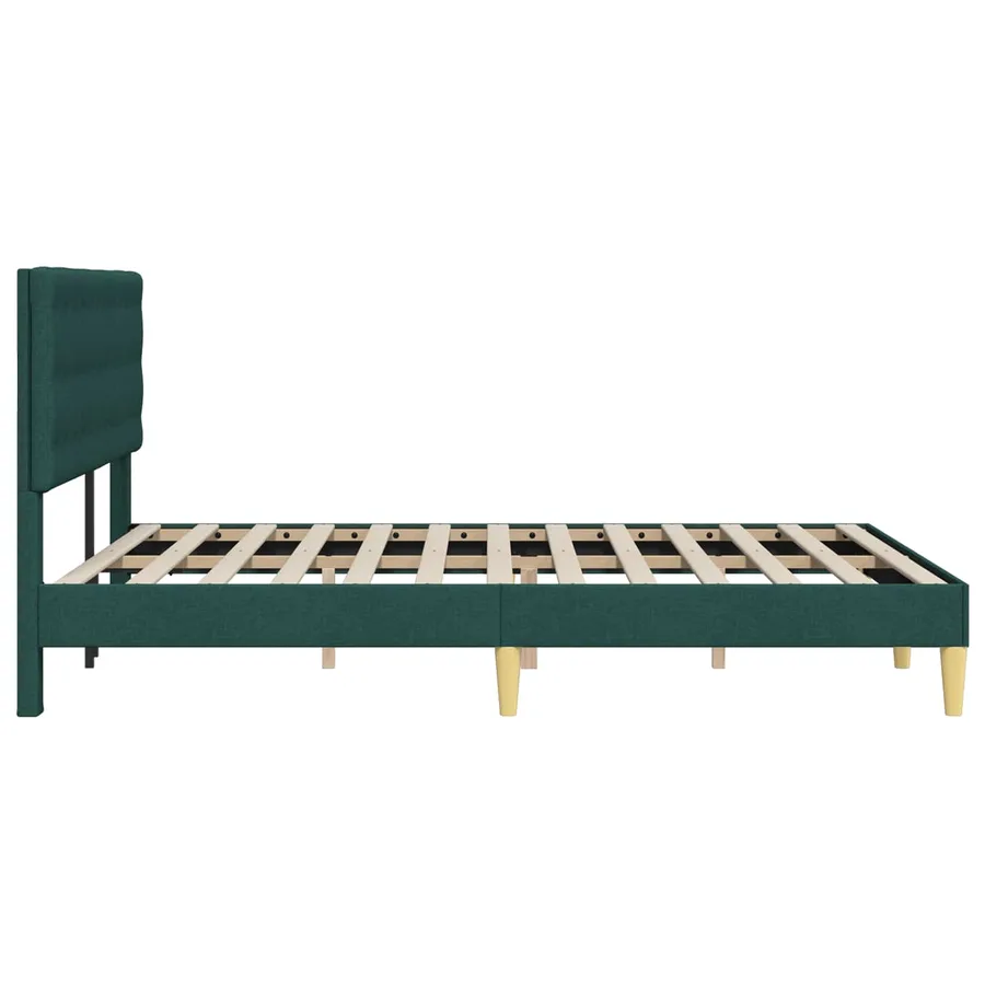 Cadre de lit avec tête de lit Vert foncé 140 x 190 cm Tissu - 5