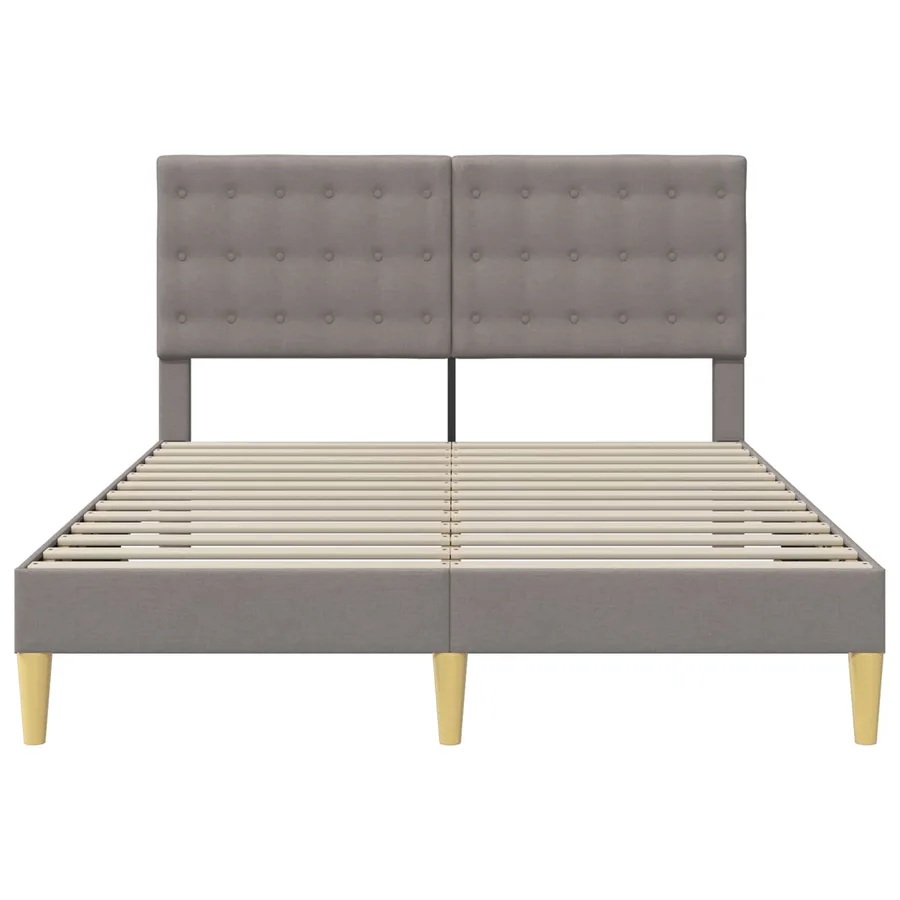 Cadre de lit avec tête de lit Taupe 120 x 200 cm Tissu - 4