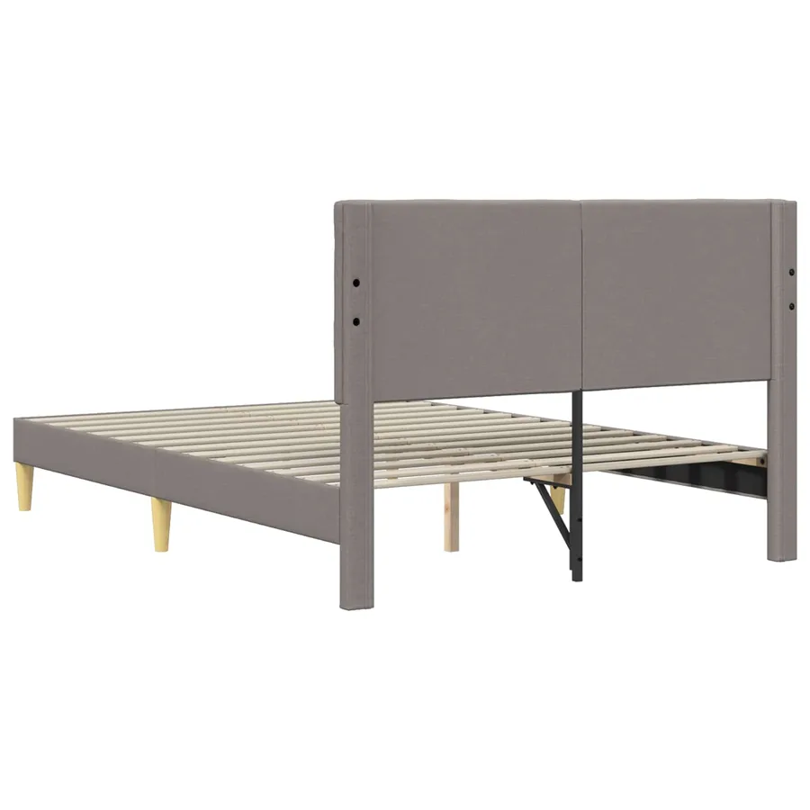 Cadre de lit avec tête de lit Taupe 120 x 200 cm Tissu - 6