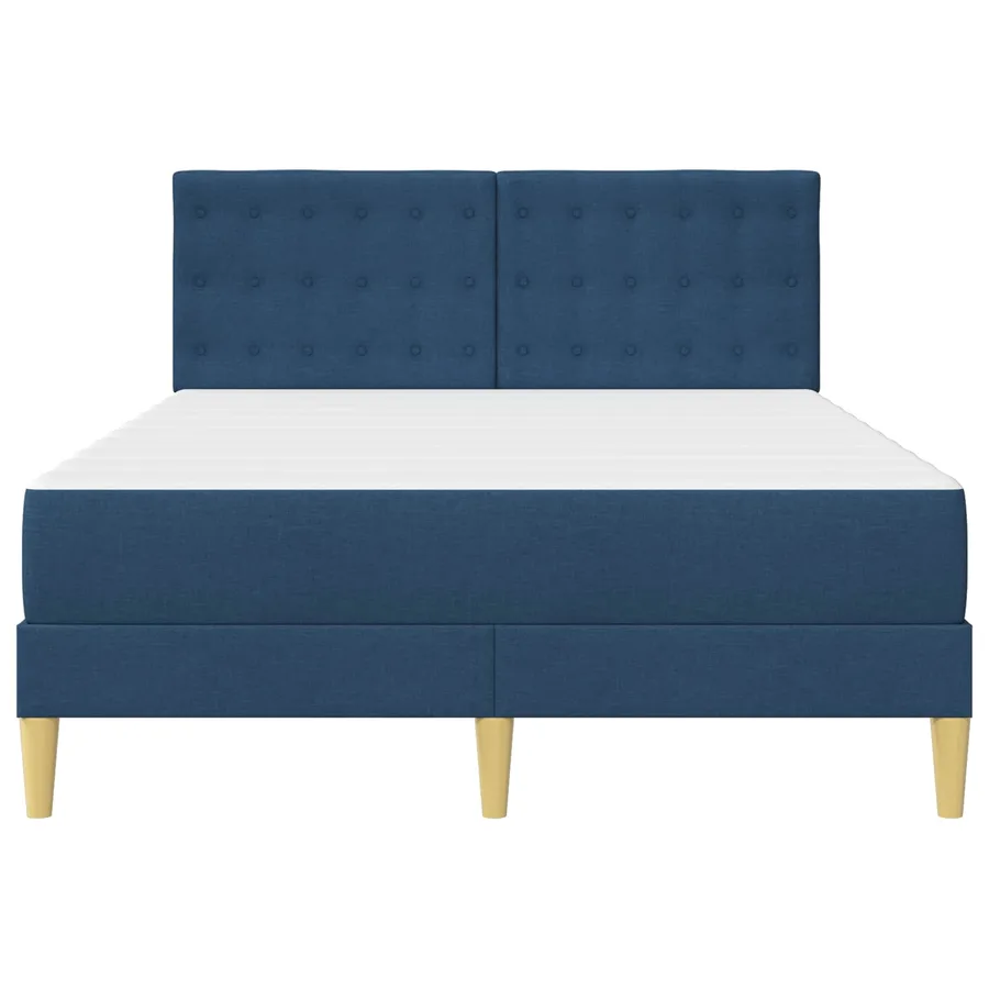 Cadre de lit avec matelas Bleu 120 x 200 cm Tissu - 6
