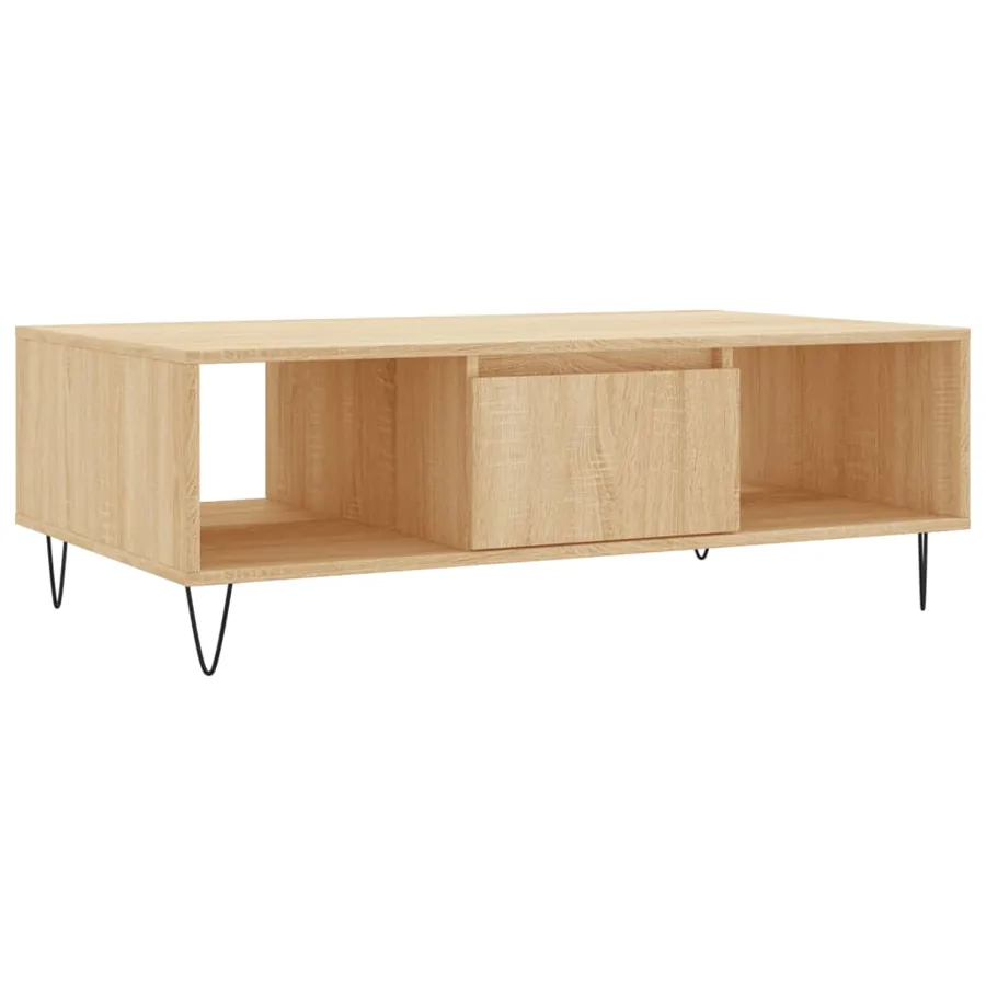 Table basse chêne sonoma 104x60x35 cm bois d'ingénierie - 2
