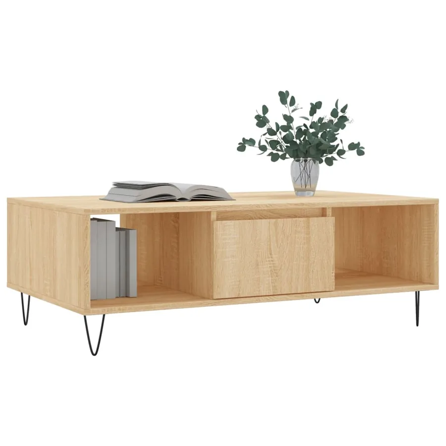 Table basse chêne sonoma 104x60x35 cm bois d'ingénierie - 3