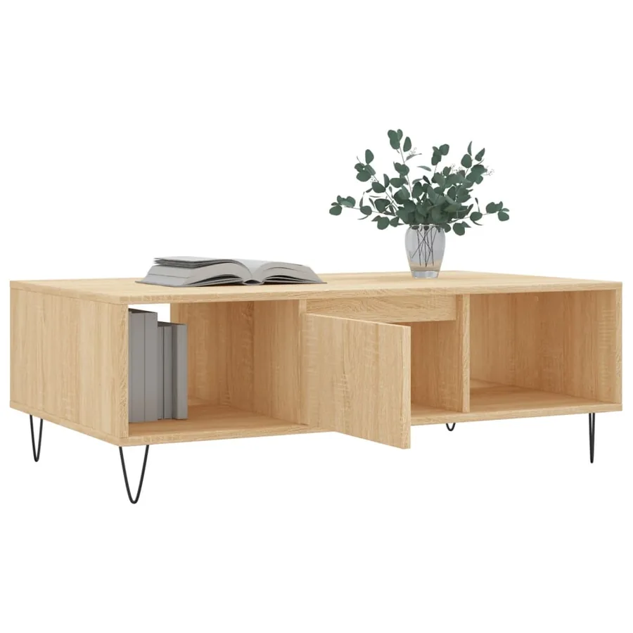 Table basse chêne sonoma 104x60x35 cm bois d'ingénierie - 4
