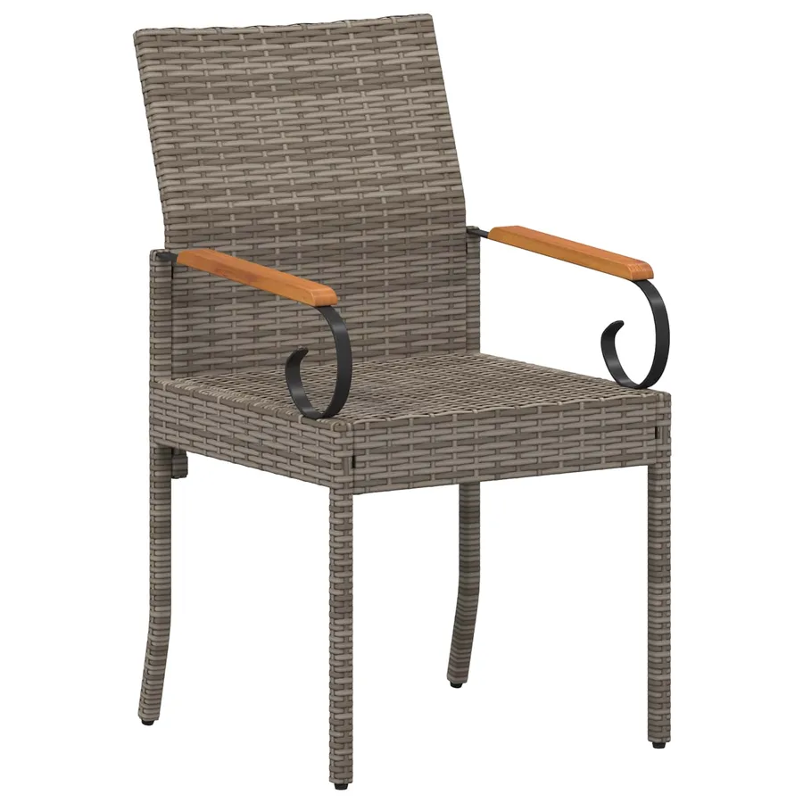 Chaises de jardin avec coussin 4 pcs Gris et bleu marine - 5