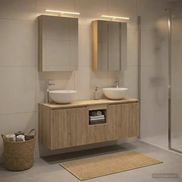 Ensemble d'armoire de salle de bain 5 pcs Chêne Sonoma