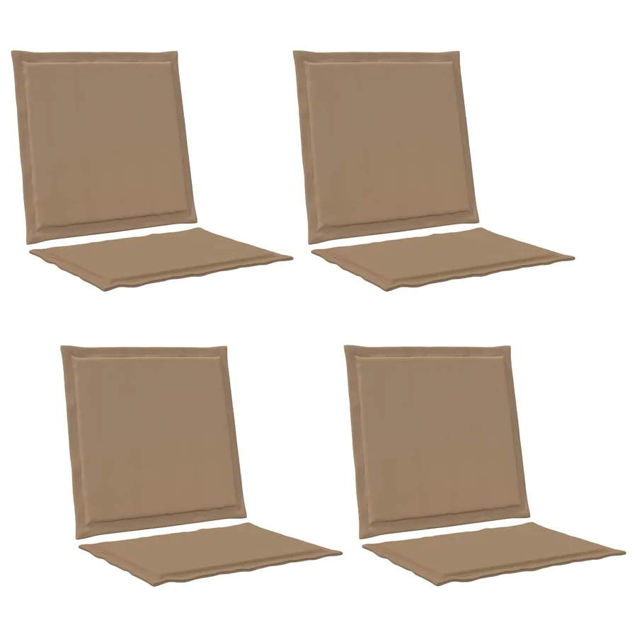 Coussins de siège et de dos 4 pcs Taupe 47 x 45 x 2 cm - 2