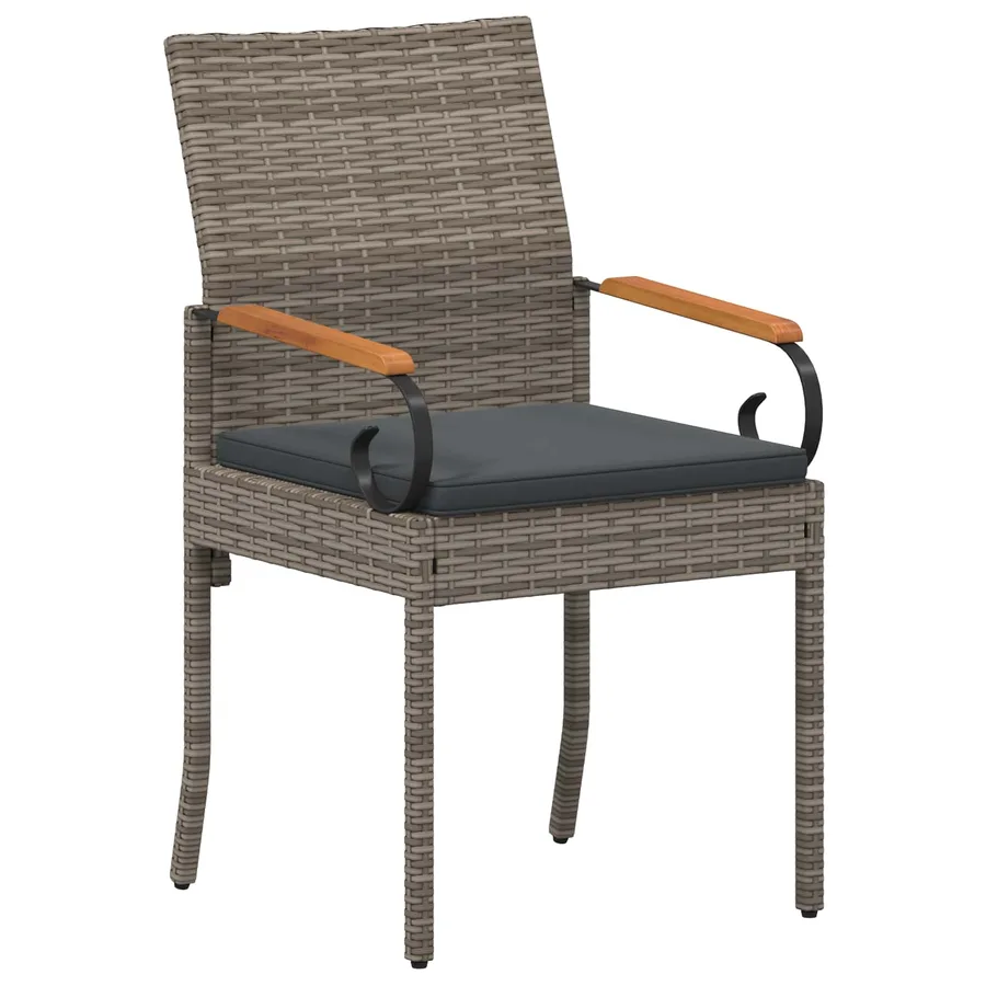 Chaises de jardin avec coussin 2 pcs Gris et bleu marine - 20
