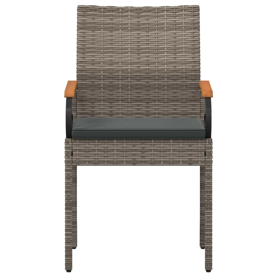 Chaises de jardin avec coussin 2 pcs Gris et bleu marine - 22