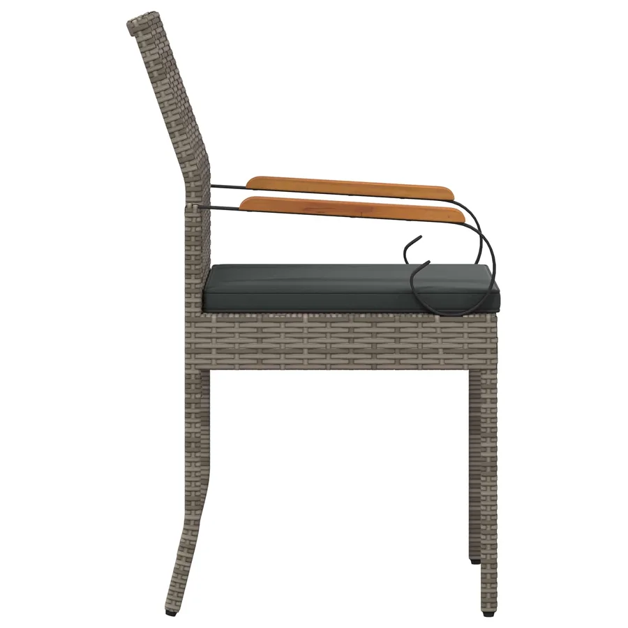 Chaises de jardin avec coussin 2 pcs Gris et bleu marine - 23